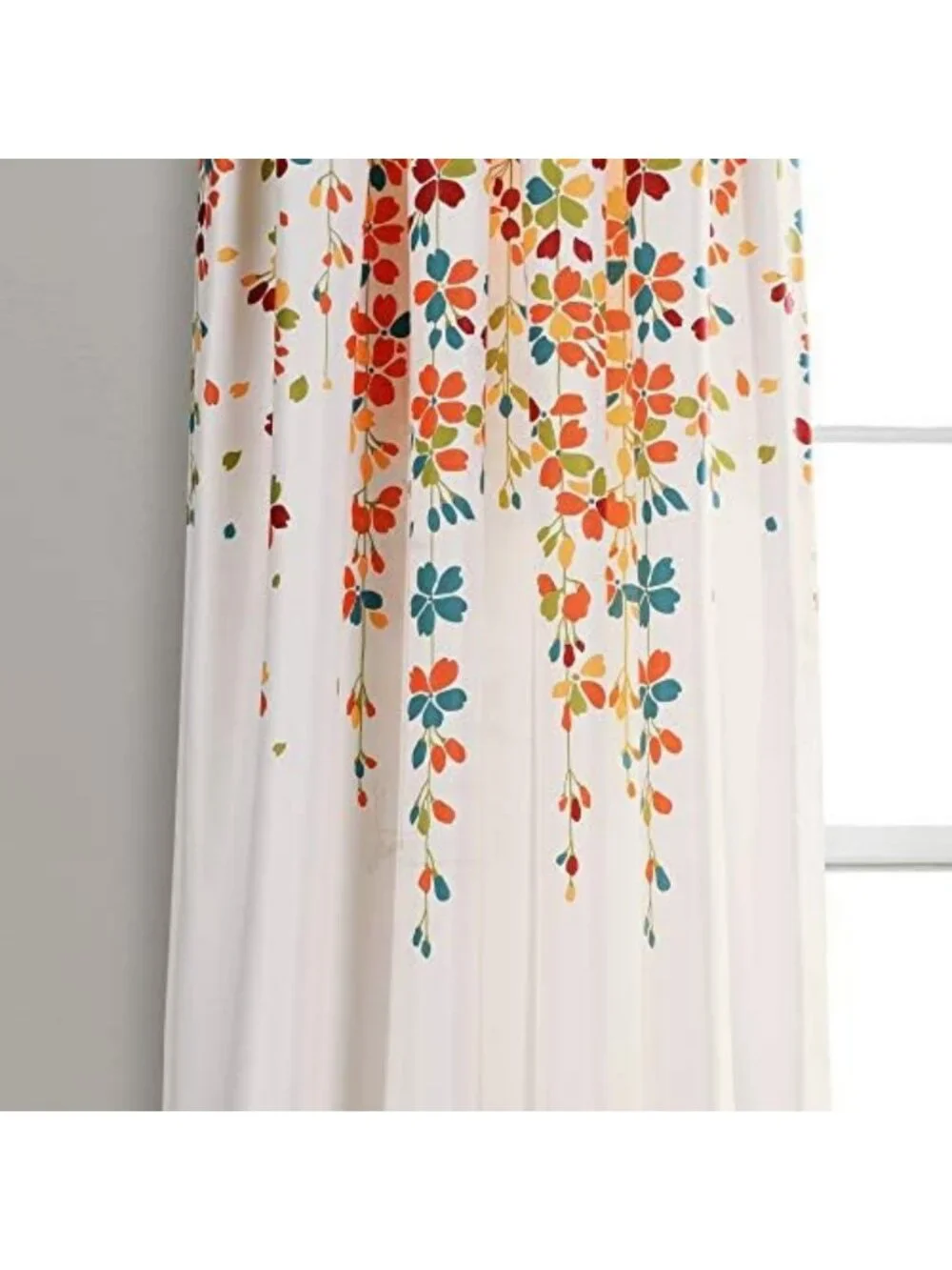 Charming Floral Light Filtering Window Curtain Panels, 52